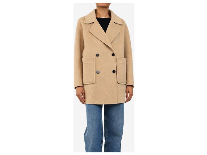 Autre Marque Neutraler zweireihiger Glitzermantel - size UK 6 - Ansicht 3
