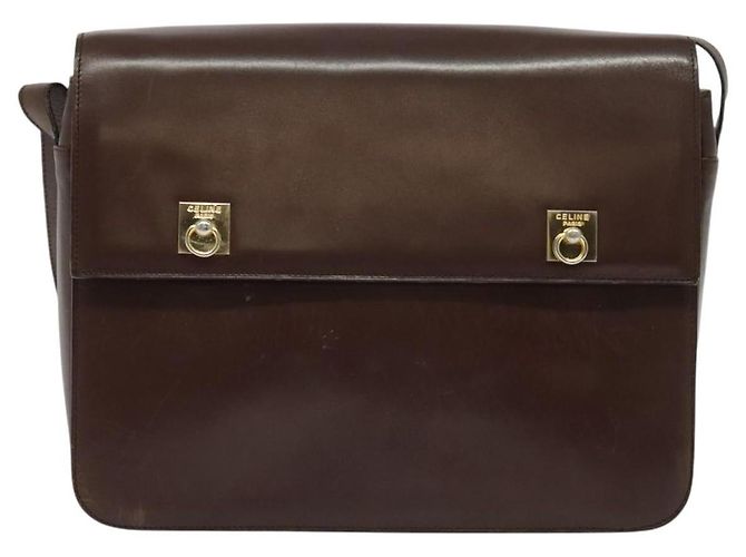 Céline CELINE Shoulder Bag Leather Brown Gold - vista 13