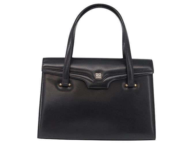 GIVENCHY Sac à main en cuir noir et or - vue 13