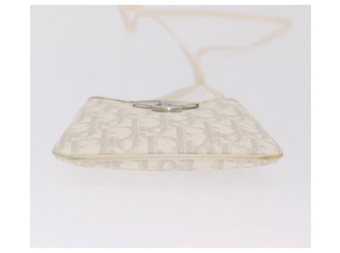 Christian Dior Trotter Canvas Romantic Shoulder Bag PVC White Silver - vista 12