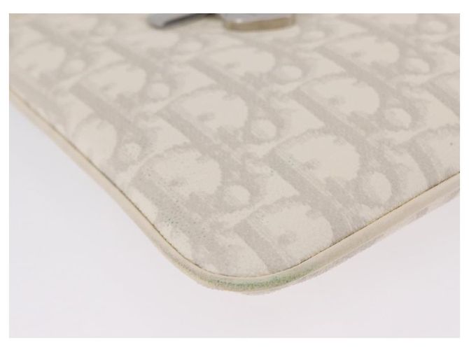 Christian Dior Trotter Canvas Romantic Shoulder Bag PVC White Silver - vista 13