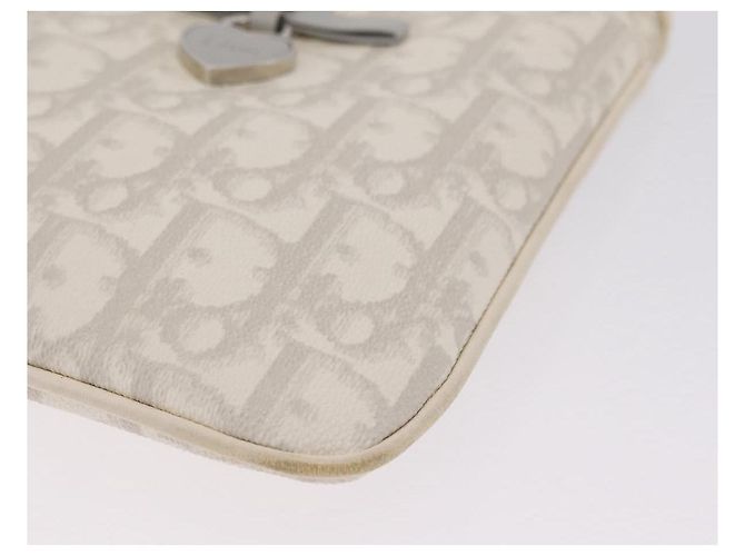 Christian Dior Trotter Canvas Romantic Shoulder Bag PVC White Silver - vista 14