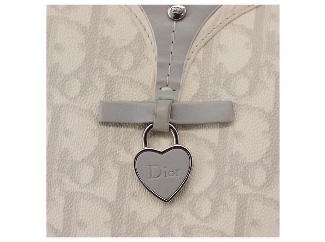 Christian Dior Trotter Canvas Romantic Shoulder Bag PVC White Silver - vista 17