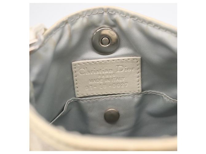 Christian Dior Trotter Canvas Romantic Shoulder Bag PVC White Silver - vista 19