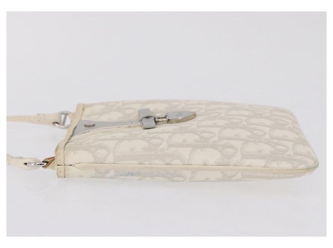 Christian Dior Trotter Canvas Romantic Shoulder Bag PVC White Silver - vista 6