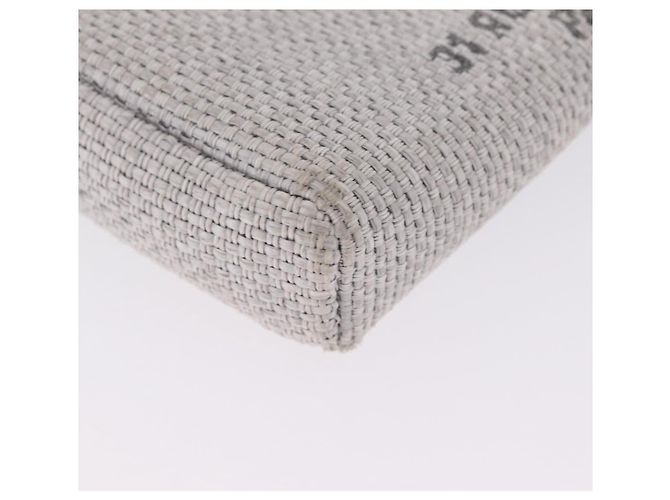 CHANEL Deauville Line Chain Shoulder Bag Canvas Gray Silver CC - vista 11
