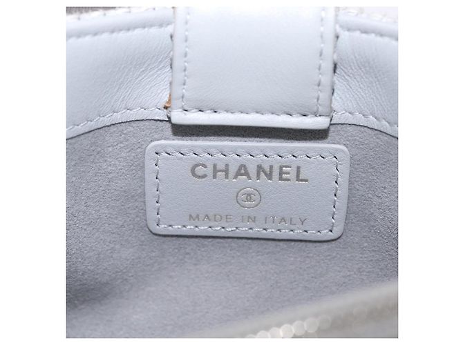 CHANEL Deauville Line Chain Shoulder Bag Canvas Gray Silver CC - vista 17