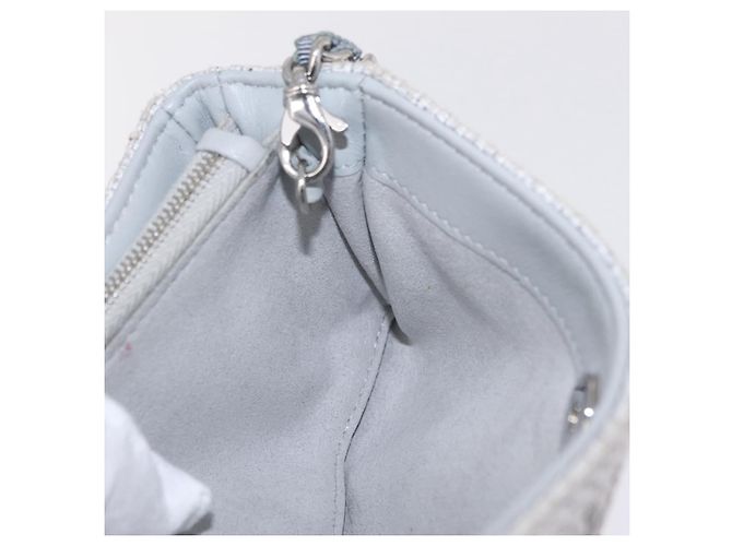 CHANEL Deauville Line Chain Shoulder Bag Canvas Gray Silver CC - vista 22