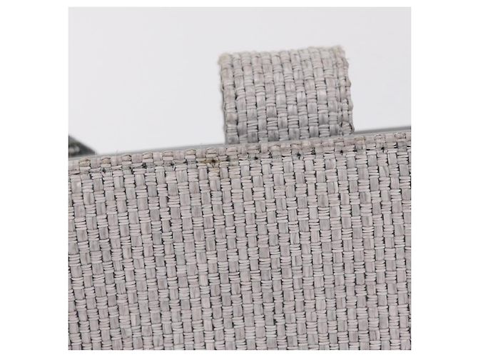 CHANEL Deauville Line Chain Shoulder Bag Canvas Gray Silver CC - vista 4