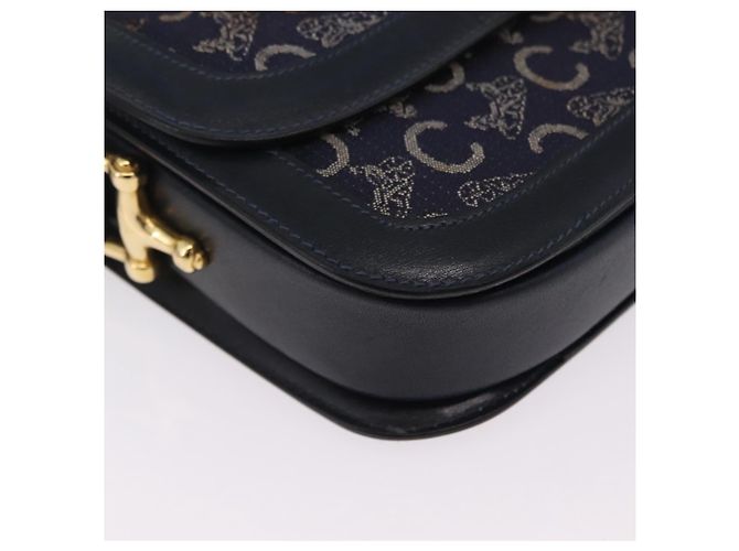 Céline CELINE C saluki Shoulder Bag Canvas Navy Gold - Ansicht 11