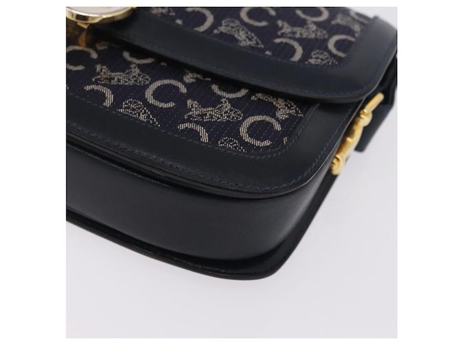 Céline CELINE C saluki Shoulder Bag Canvas Navy Gold - Ansicht 12