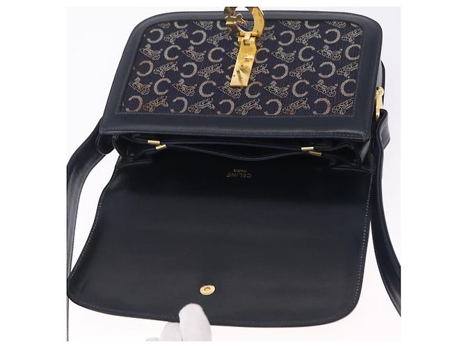 Céline CELINE C saluki Shoulder Bag Canvas Navy Gold - Ansicht 18