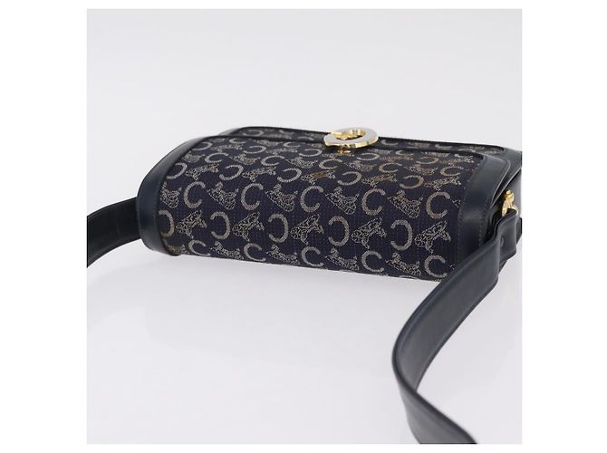 Céline CELINE C saluki Shoulder Bag Canvas Navy Gold - Ansicht 7