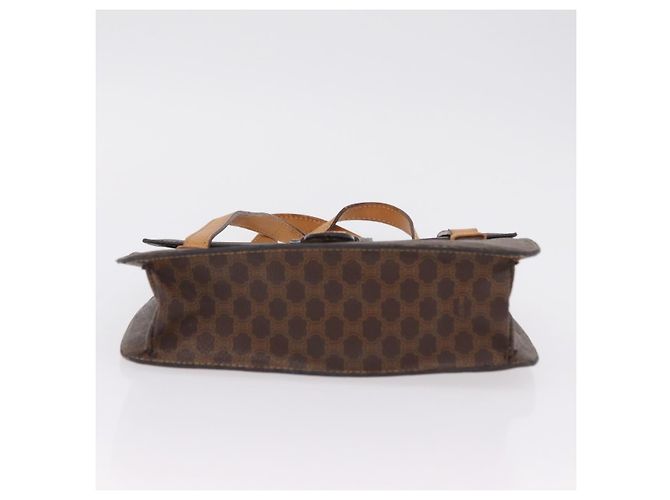 Céline CELINE Macadam Canvas Medallion Hand Bag PVC Leather Brown Gold - vista 10