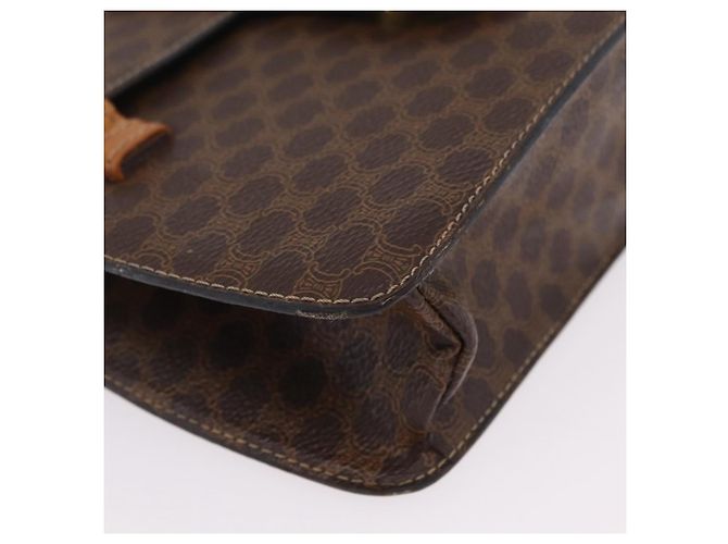 Céline CELINE Macadam Canvas Medallion Hand Bag PVC Leather Brown Gold - vista 11