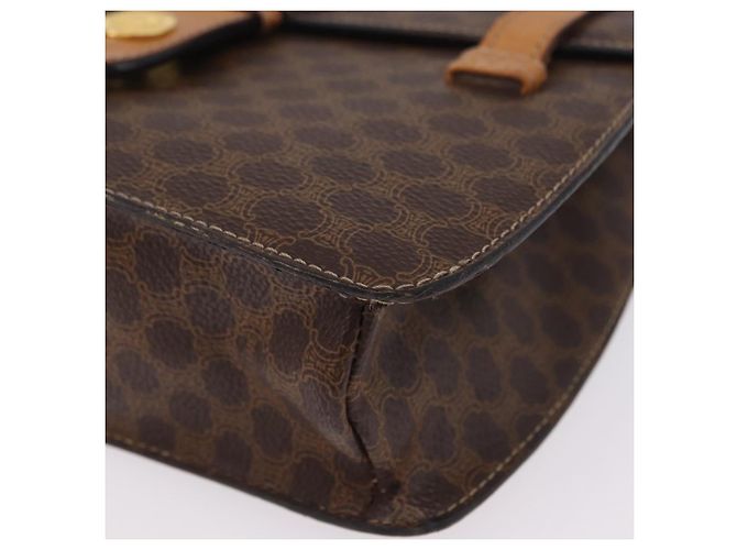 Céline CELINE Macadam Canvas Medallion Hand Bag PVC Leather Brown Gold - vista 12