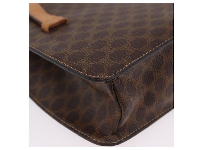 Céline CELINE Macadam Canvas Medallion Hand Bag PVC Leather Brown Gold - vista 13