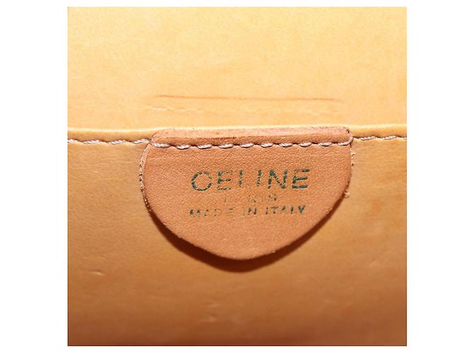 Céline CELINE Macadam Canvas Medallion Hand Bag PVC Leather Brown Gold - vista 19