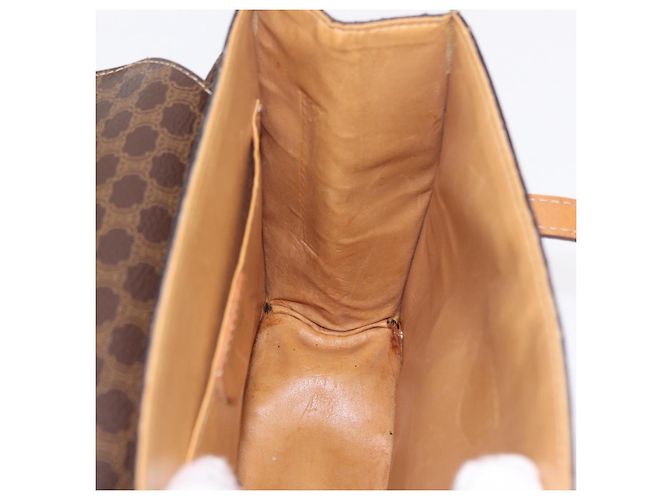Céline CELINE Macadam Canvas Medallion Hand Bag PVC Leather Brown Gold - vista 21