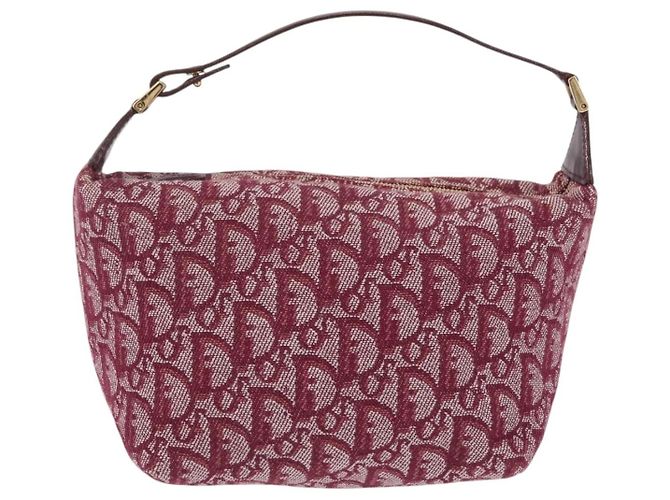 Christian Dior Trotter Canvas Hand Bag Red Gold - vista 2