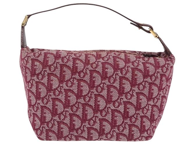Christian Dior Trotter Canvas Hand Bag Red Gold - vista 3
