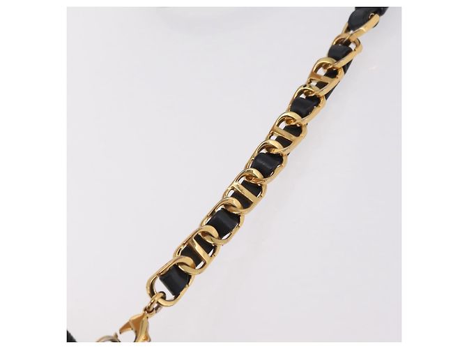 Christian Dior Trotter Canvas Chain Shoulder Bag Navy Gold - vista 11