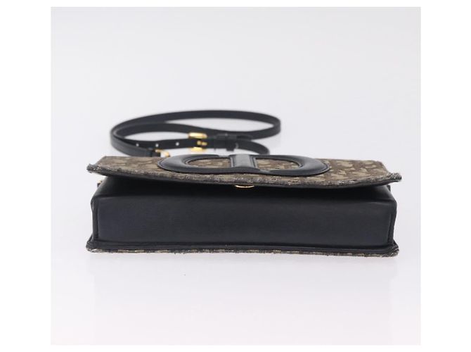 Christian Dior Trotter Canvas Chain Shoulder Bag Navy Gold - vista 12
