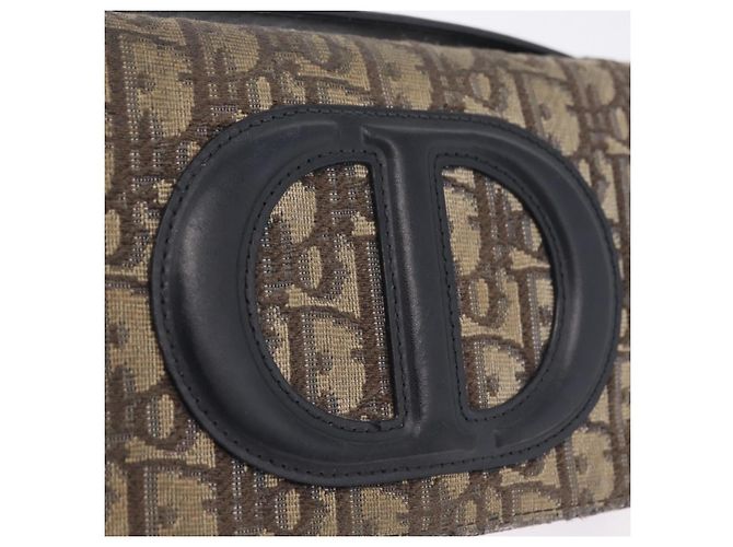 Christian Dior Trotter Canvas Chain Shoulder Bag Navy Gold - vista 17