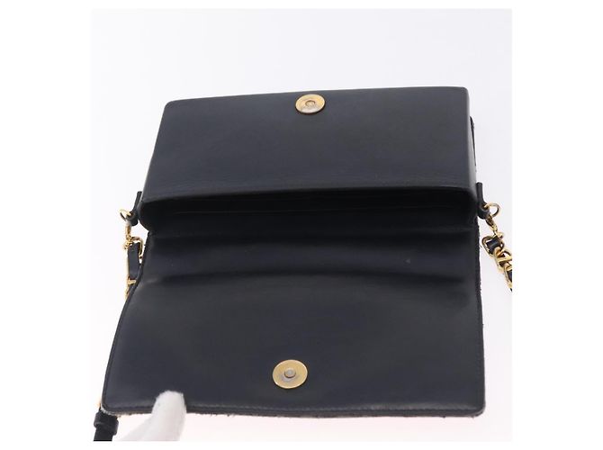 Christian Dior Trotter Canvas Chain Shoulder Bag Navy Gold - vista 18