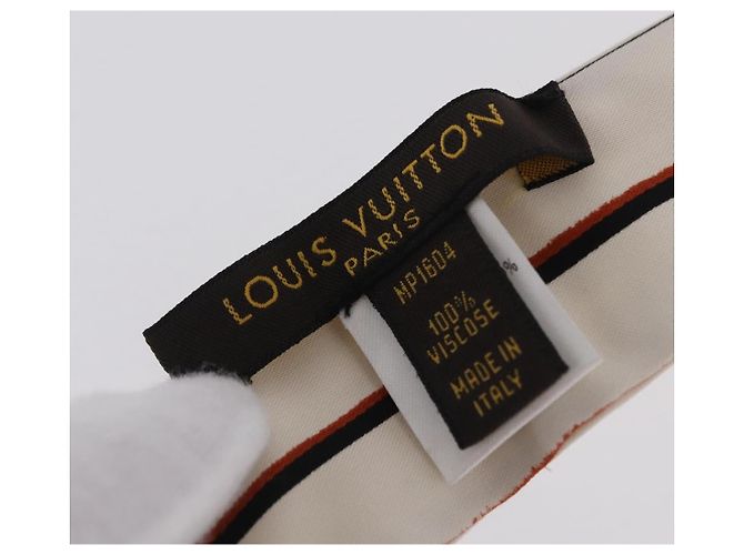 LOUIS VUITTON Bufanda Rayón Blanco Negro MP0604 LV - vista 13