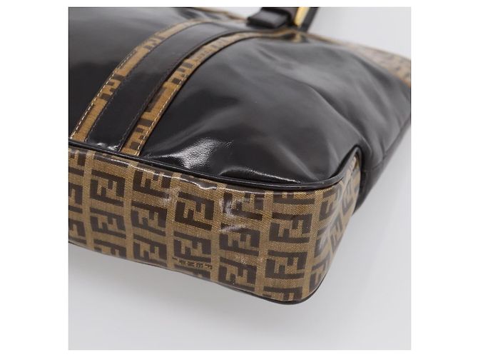 FENDI Zucchino Canvas Tote Bag Coated Canvas Beige Gold - vista 12