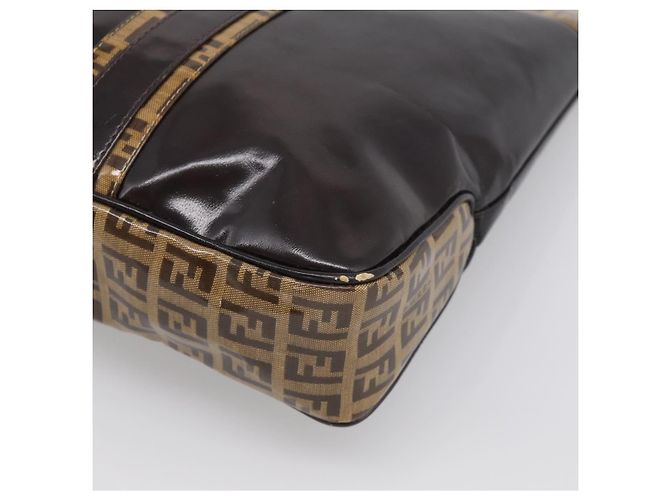 FENDI Zucchino Canvas Tote Bag Coated Canvas Beige Gold - vista 14