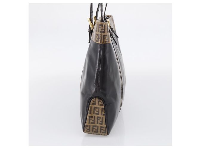 FENDI Zucchino Canvas Tote Bag Coated Canvas Beige Gold - vista 5