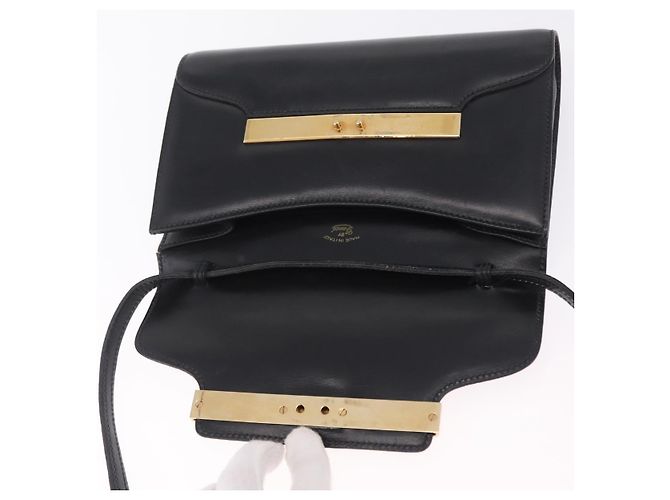 GUCCI Web Sherry Line Shoulder Bag Leather Gold Black - vista 18