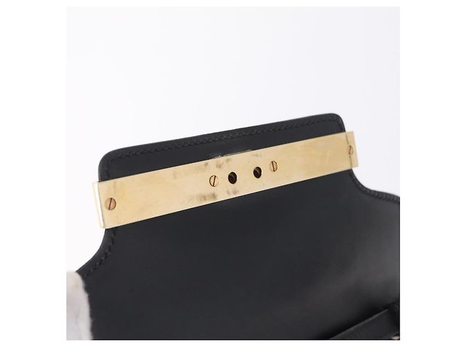 GUCCI Web Sherry Line Shoulder Bag Leather Gold Black - vista 19