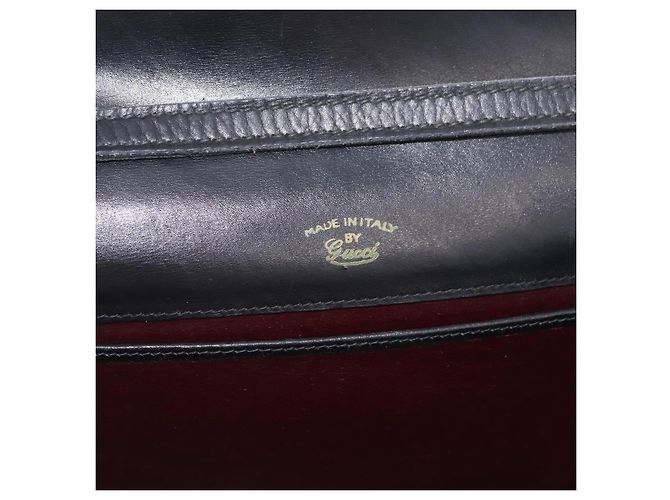 GUCCI Web Sherry Line Shoulder Bag Leather Gold Black - vista 22