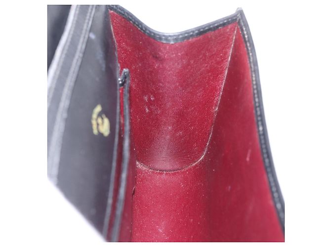 GUCCI Web Sherry Line Shoulder Bag Leather Gold Black - vista 24