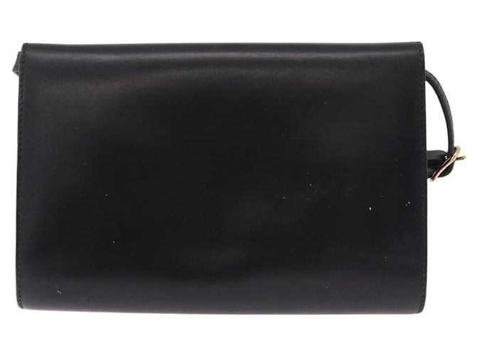 GUCCI Web Sherry Line Shoulder Bag Leather Gold Black - vista 4