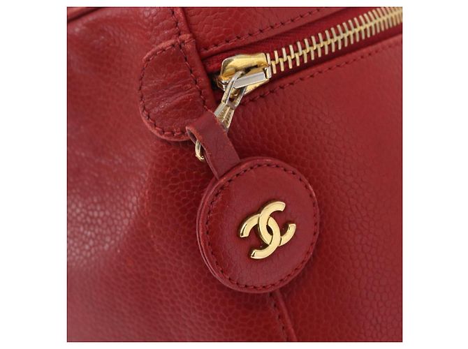 CHANEL Bolsa Vanity Caviar Skin Red Gold CC - vista 14