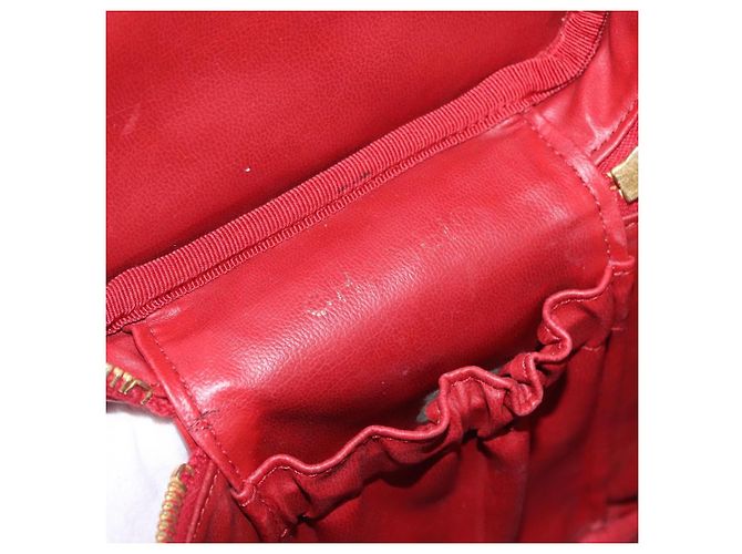 CHANEL Bolsa Vanity Caviar Skin Red Gold CC - vista 16