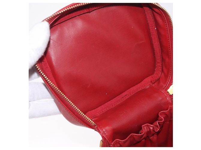 CHANEL Bolsa Vanity Caviar Skin Red Gold CC - vista 17