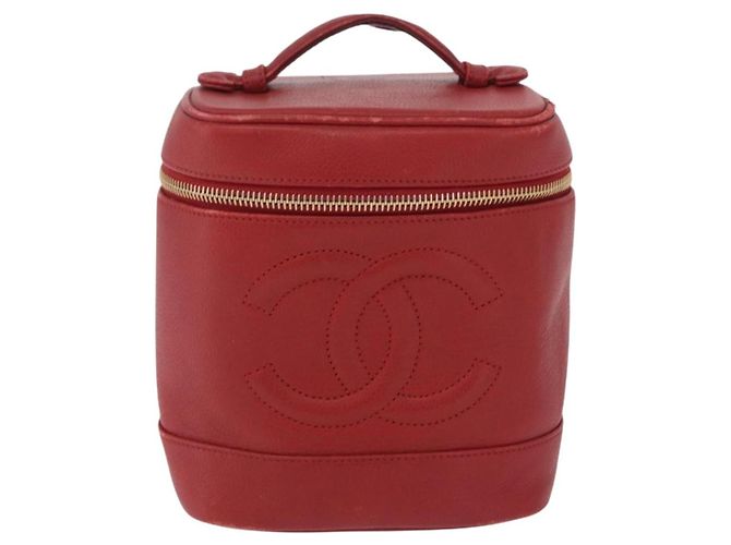 CHANEL Bolsa Vanity Caviar Skin Red Gold CC - vista 2