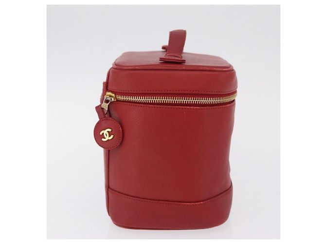 CHANEL Bolsa Vanity Caviar Skin Red Gold CC - vista 5