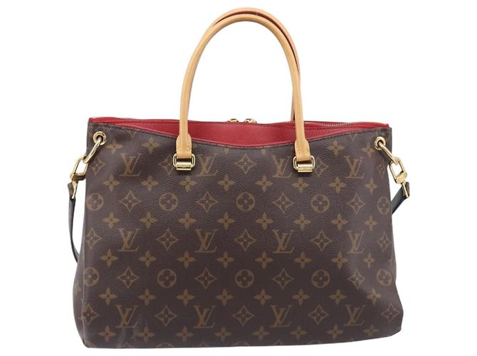 LOUIS VUITTON Monogram Pallas MM Hand Bag 2way Red M41175 LV - vista 3