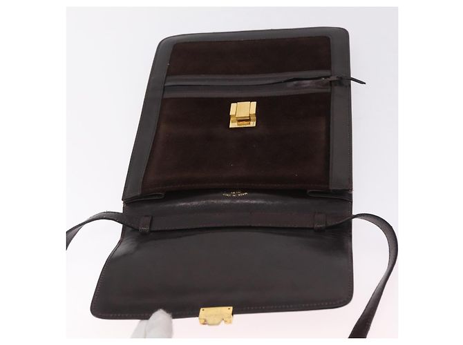 GUCCI Web Sherry Line Shoulder Bag Suede Brown Gold Tone - vista 19