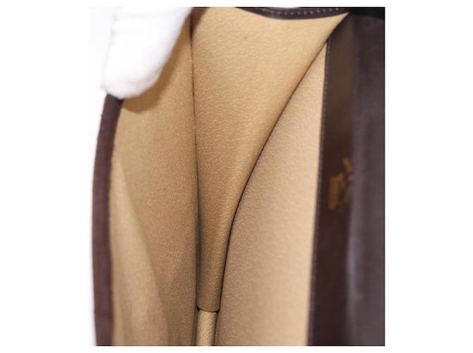 GUCCI Web Sherry Line Shoulder Bag Suede Brown Gold Tone - vista 25