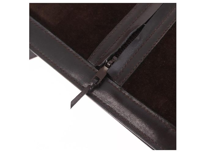 GUCCI Web Sherry Line Shoulder Bag Suede Brown Gold Tone - vista 26