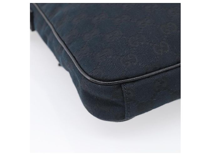 GUCCI GG Canvas Shoulder Bag Black Silver 92551 - vista 13