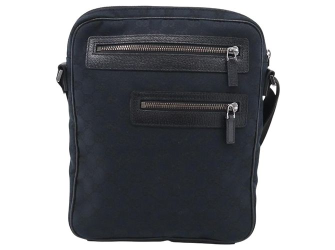 GUCCI GG Canvas Shoulder Bag Black Silver 92551 - vista 2
