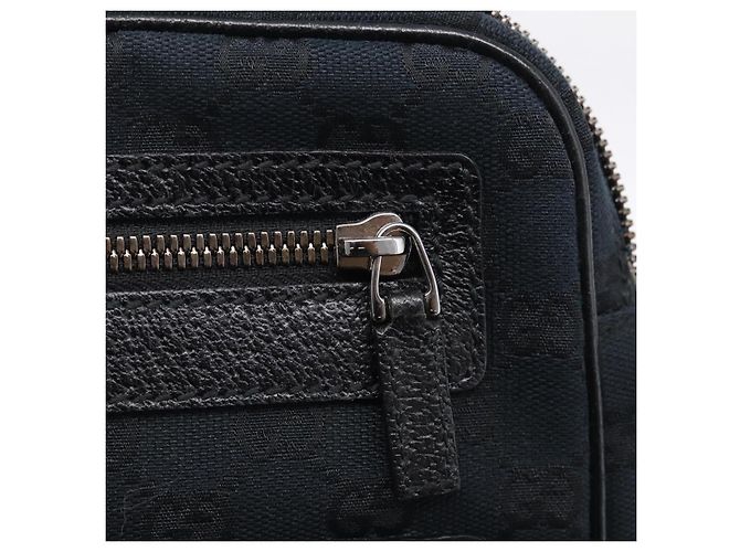 GUCCI GG Canvas Shoulder Bag Black Silver 92551 - vista 23